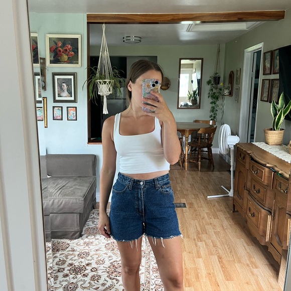 Vintage Calvin Klein Blue High Waist Denim Shorts - Picture 1 of 3